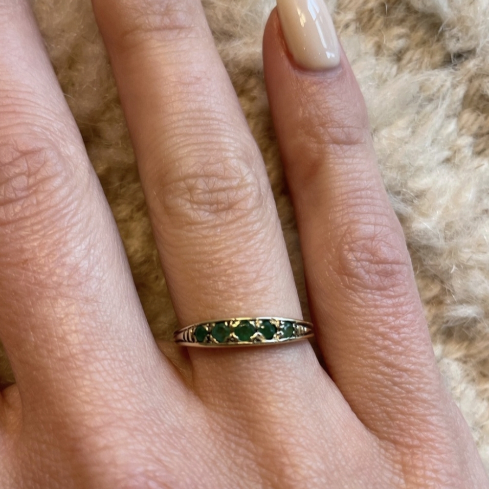 Emerald Band Ring in Green - Women Jewelry Rings